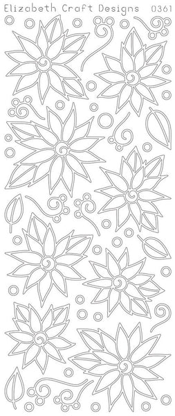 Daisies & Poinsettia with Doodles (sku 0361)