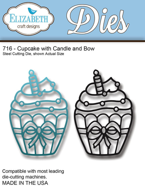 Cupcake with Candle and Bow (716)
