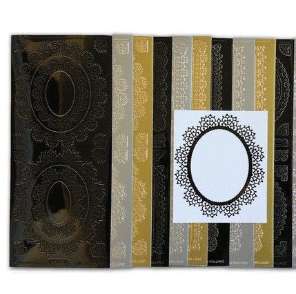 Set of 10 sheets Frames Oval, Square, Circle and Rectangle Assorted