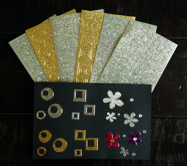 Set of 6 Glitter Peel-Off Assorted Designs