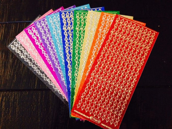 Glitter Flower Lines Set 7046 (10 Assorted Colors)