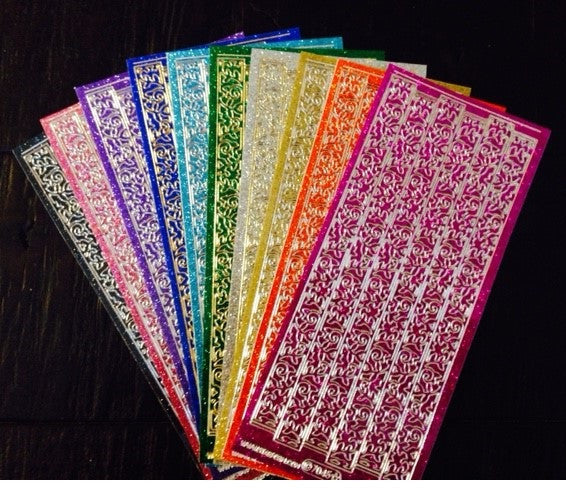 Glitter Ribbon Branches Set 7045 (10 Assorted Colors)