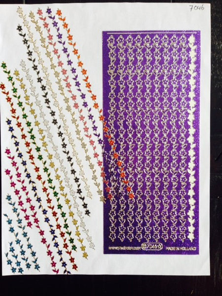 Glitter Flower Lines Set 7046 (10 Assorted Colors)